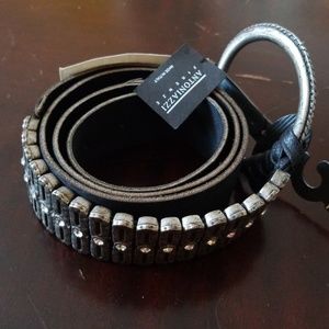 Antonio Melani Black and Silver Women's Belt